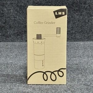 LHS Manual Coffee Grinder Adjustable Ceramic Burr Hand Crank Stainless Steel